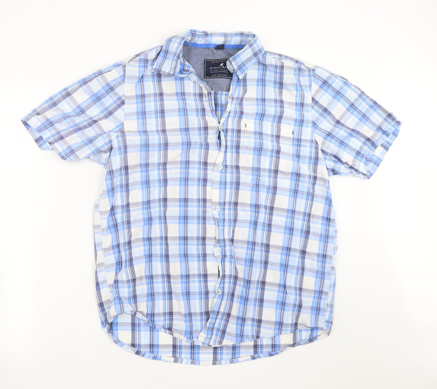 STONE BAY Mens Black Check   Button-Up Size M