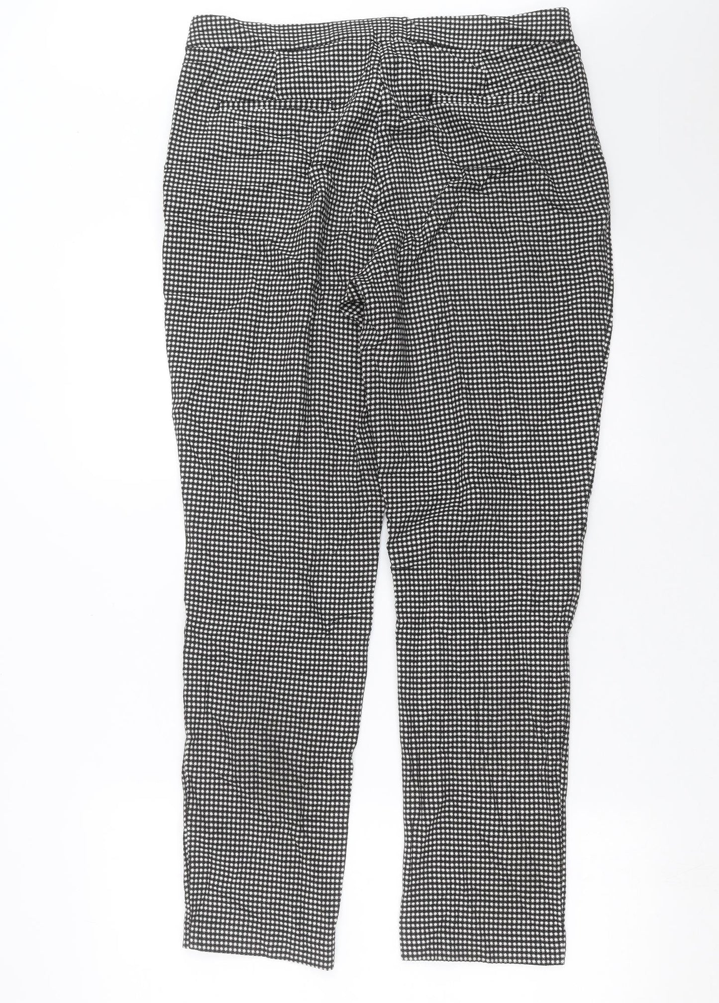 Marks and Spencer Womens Black Geometric  Trousers  Size 12 L29 in