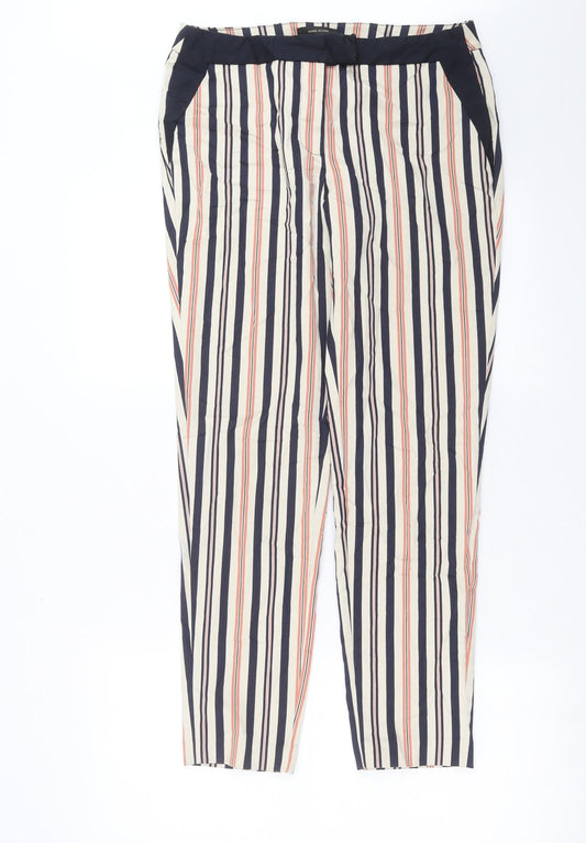 River Island Womens Beige Striped  Trousers  Size 8 L28 in