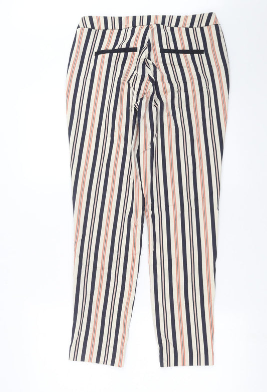 River Island Womens Beige Striped  Trousers  Size 8 L28 in