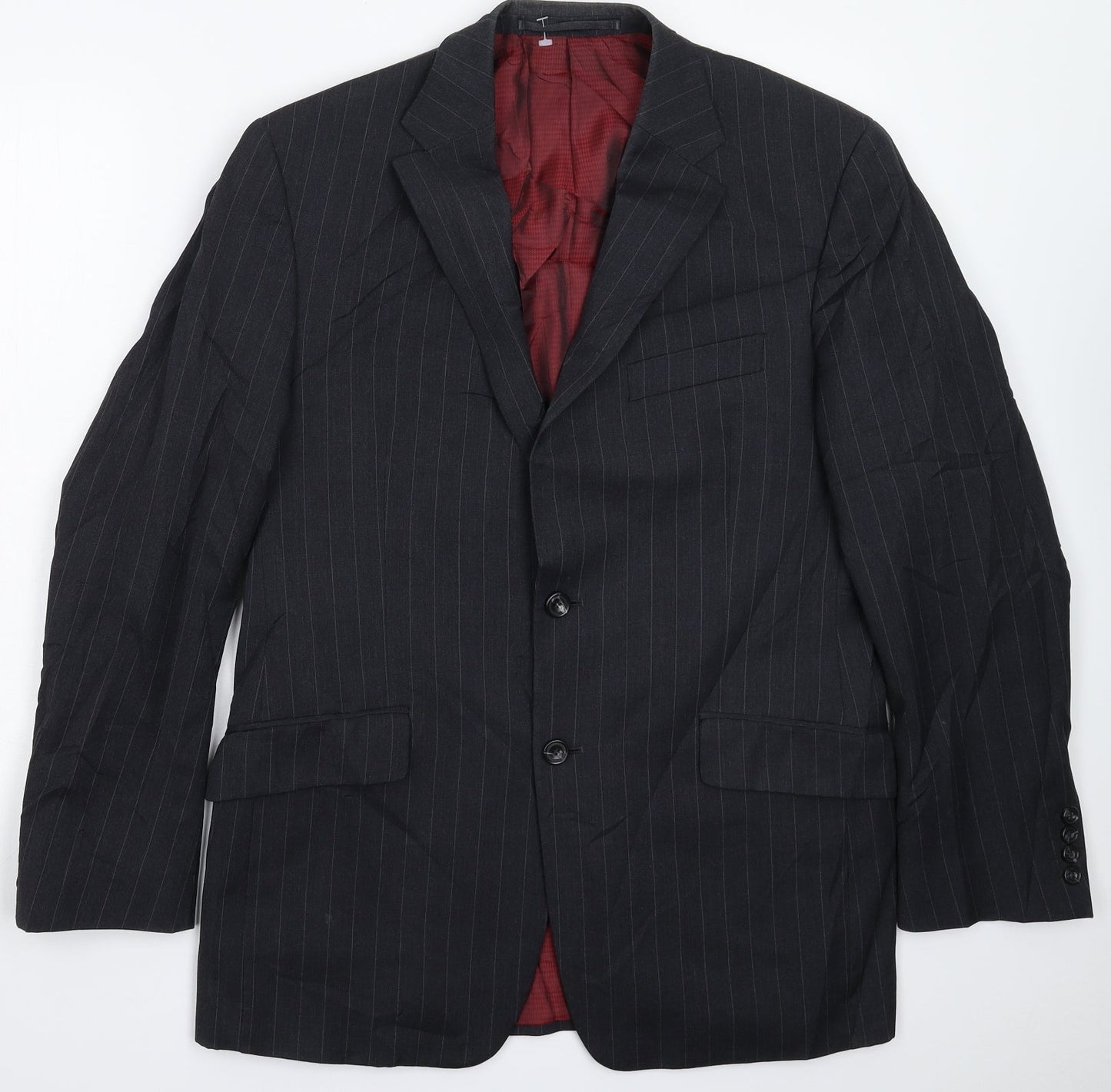 Marks and Spencer Mens Grey Striped  Jacket Suit Jacket Size 40