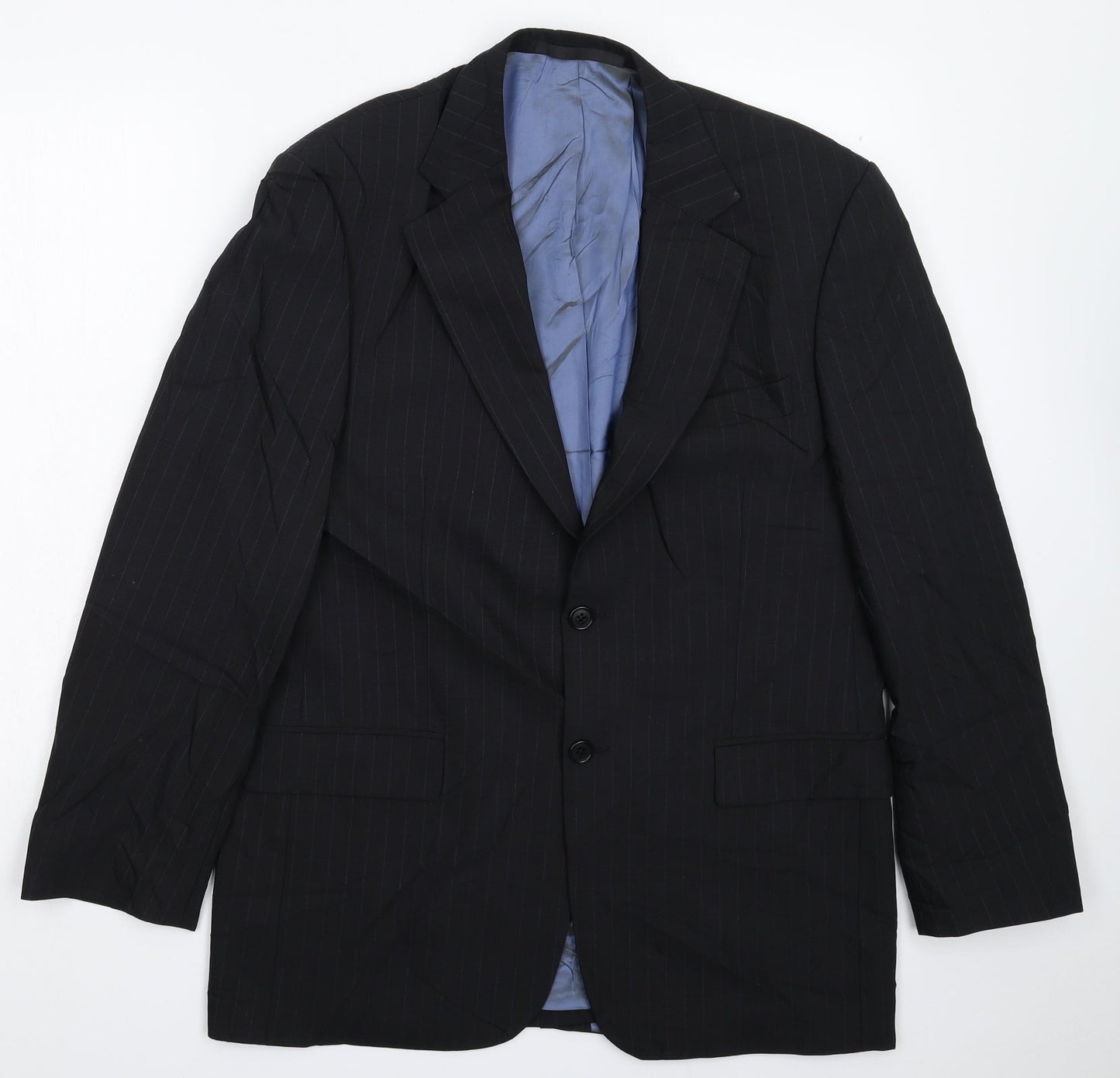 Marks and Spencer Mens Black Striped  Jacket Suit Jacket Size 40