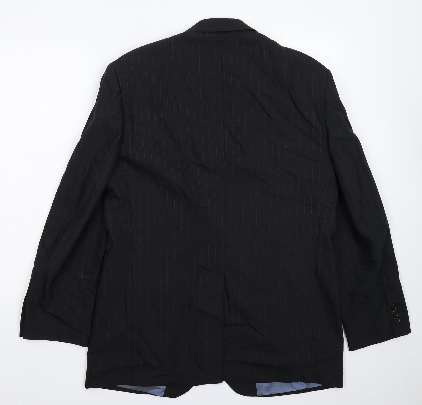 Marks and Spencer Mens Black Striped  Jacket Suit Jacket Size 40