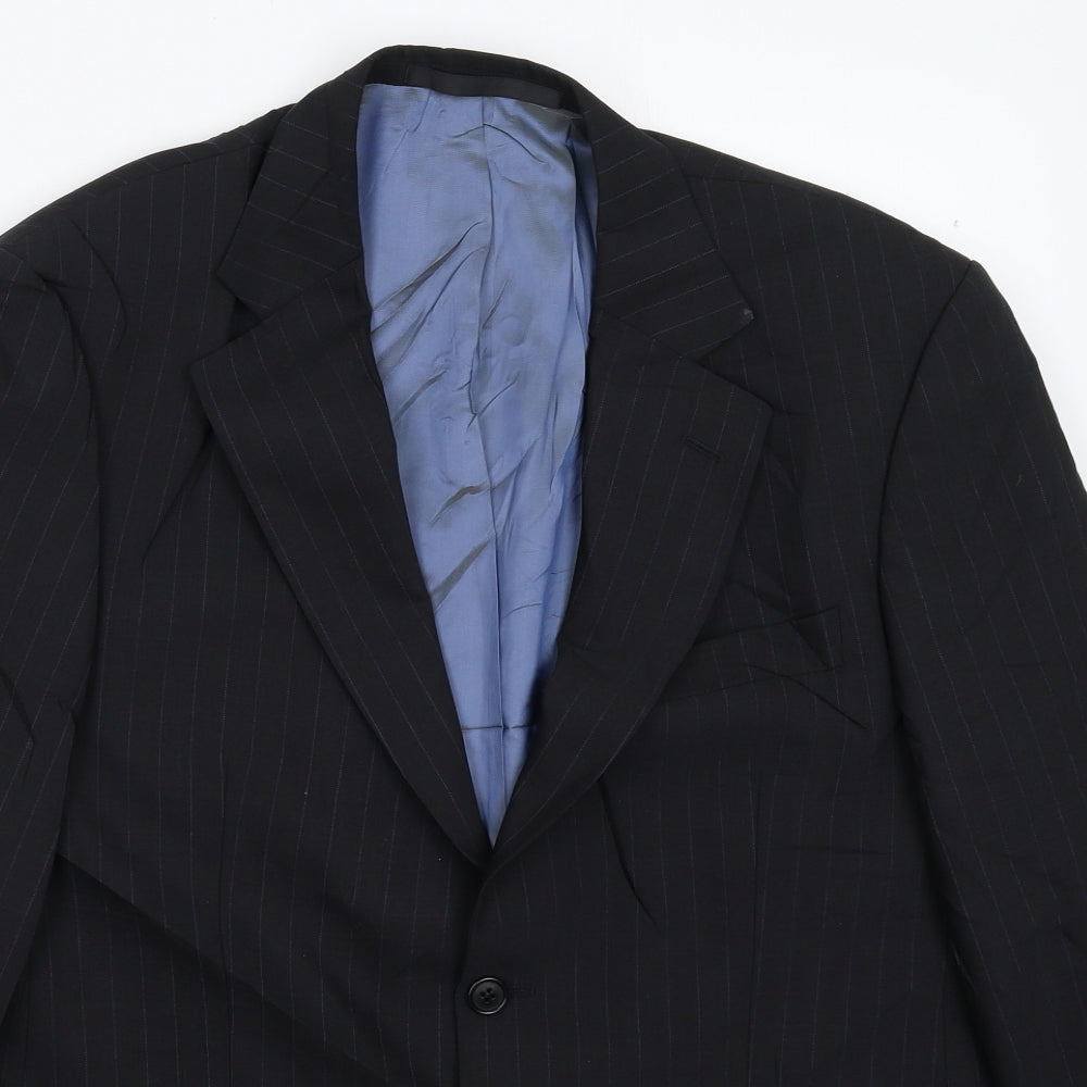 Marks and Spencer Mens Black Striped  Jacket Suit Jacket Size 40