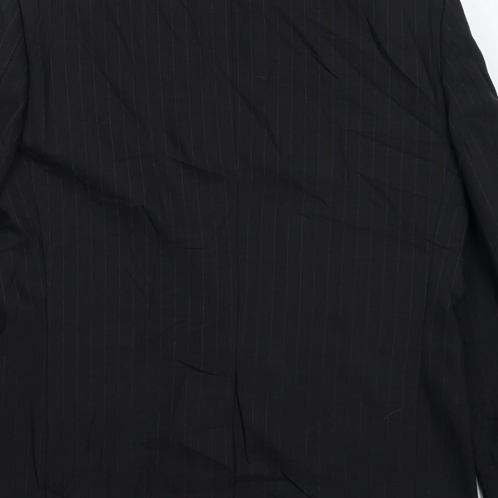 Marks and Spencer Mens Black Striped  Jacket Suit Jacket Size 40