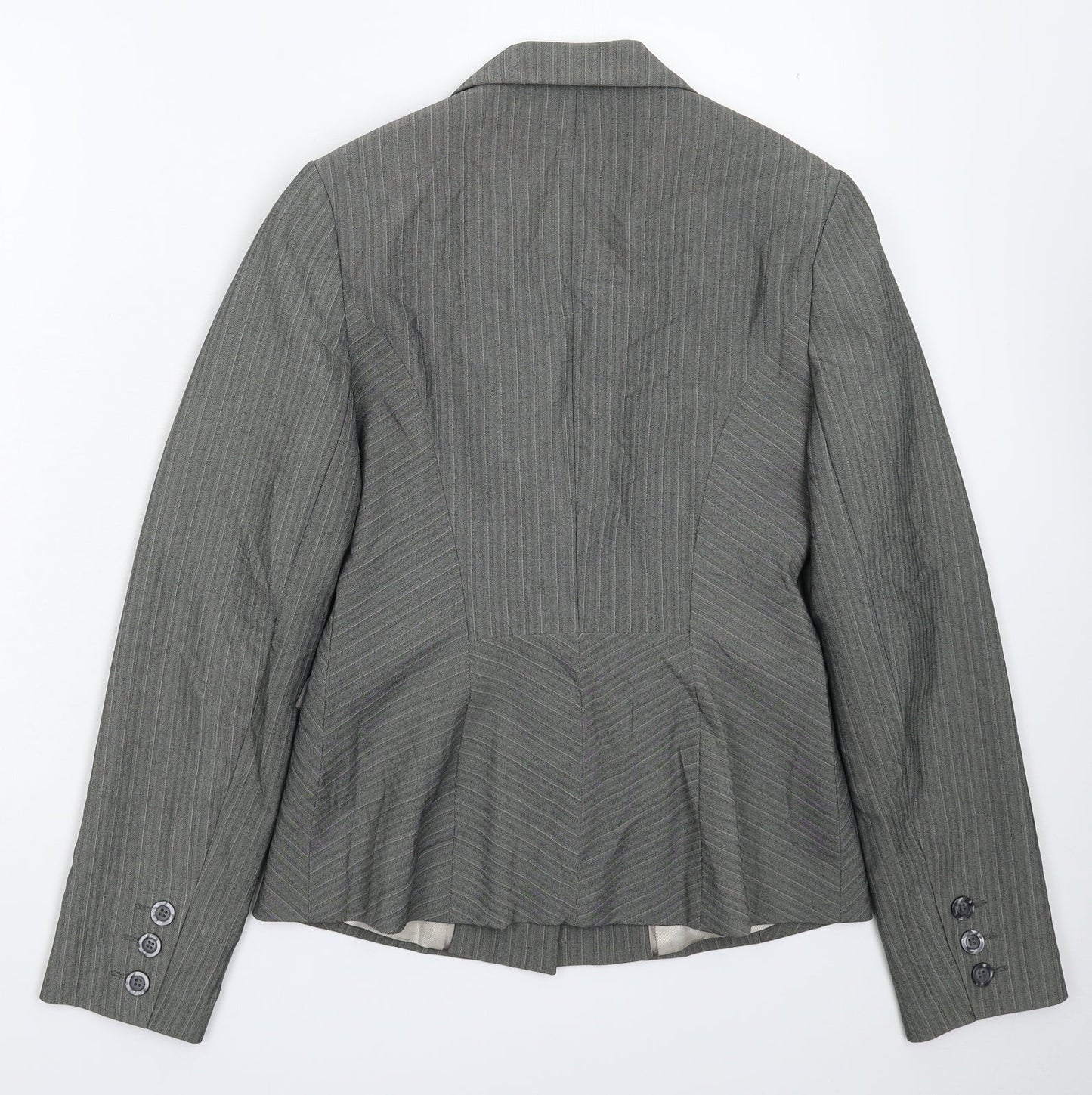 Dorothy Perkins Womens Grey Striped  Jacket Suit Jacket Size 8