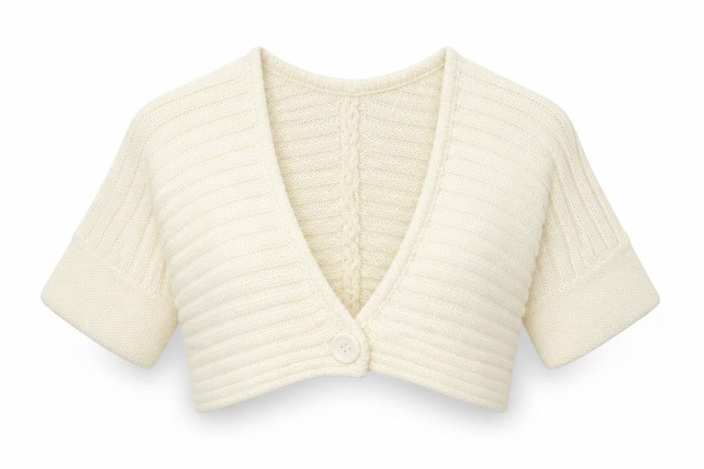 Look Womens White  Knit Cardigan Jumper Size M