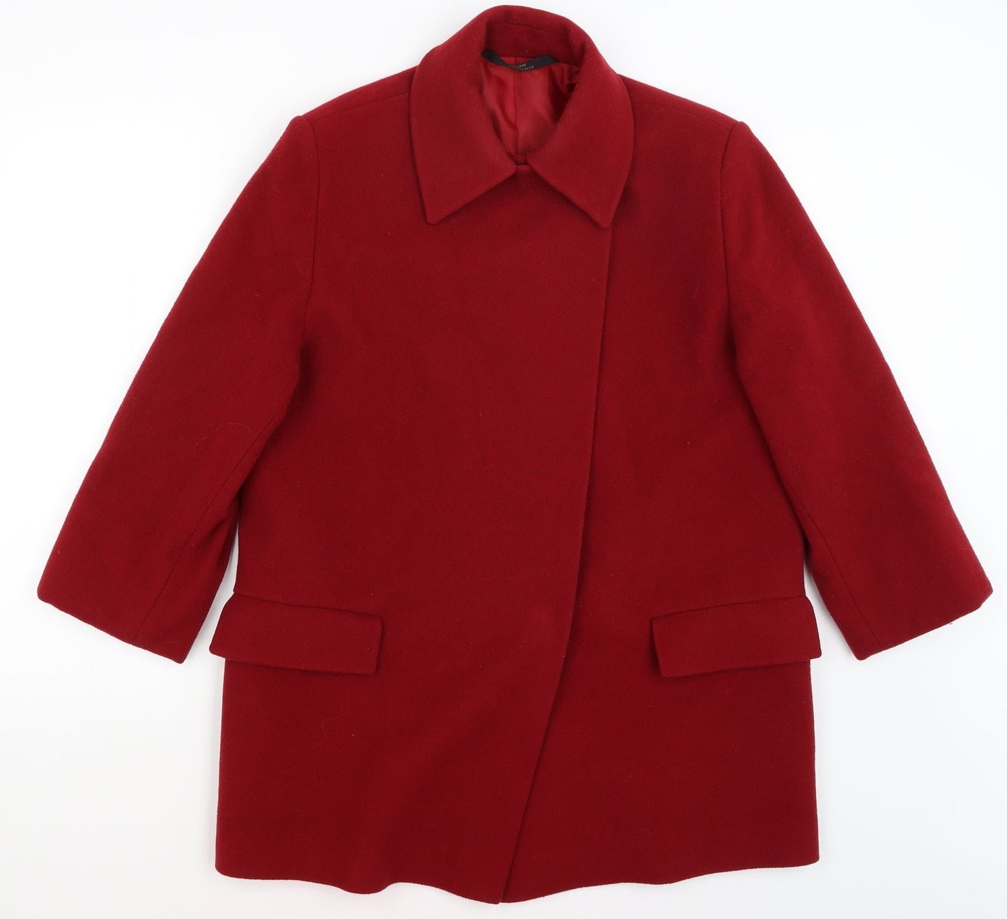 St Michael Womens Red   Overcoat Coat Size 8