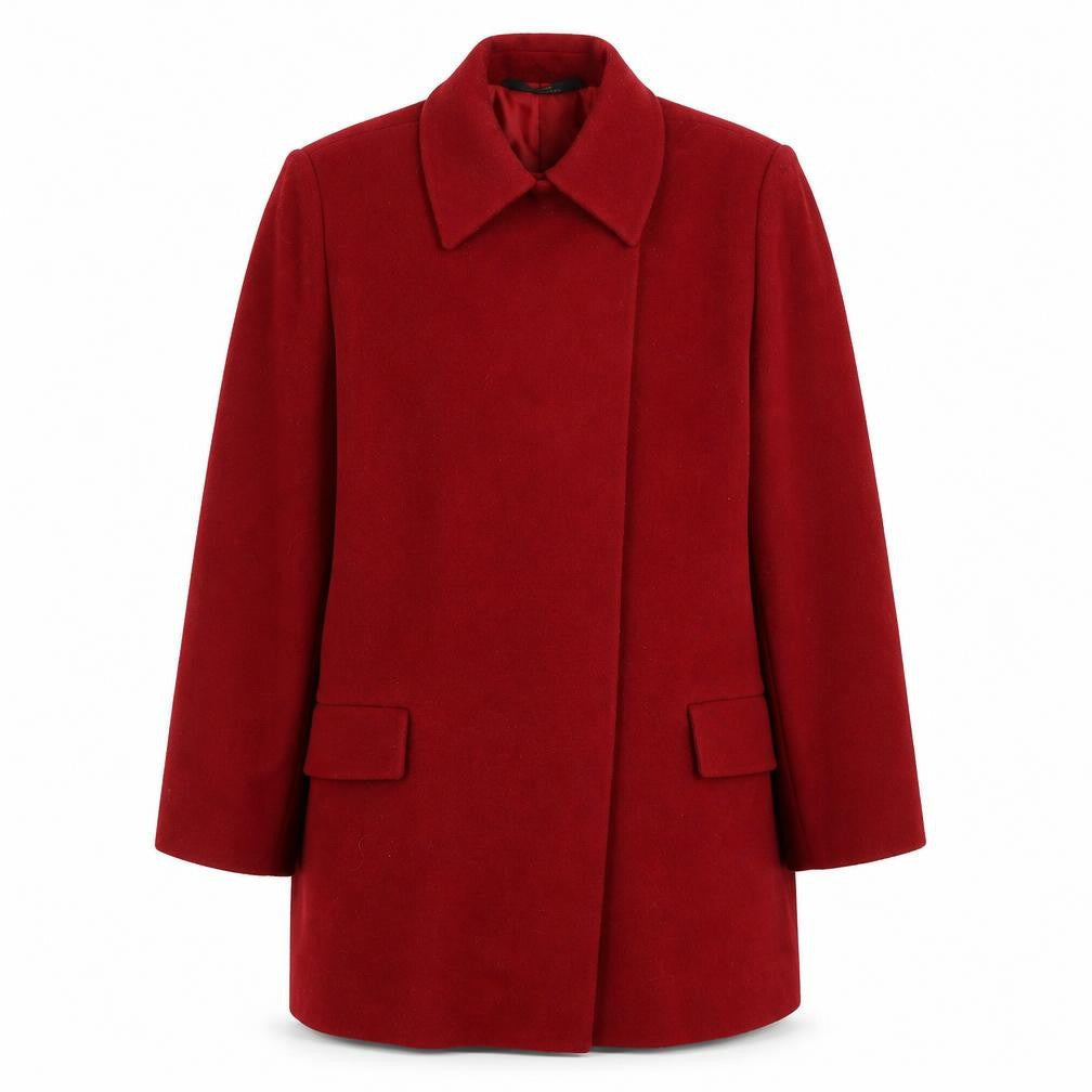 St Michael Womens Red Overcoat Coat Size 8
