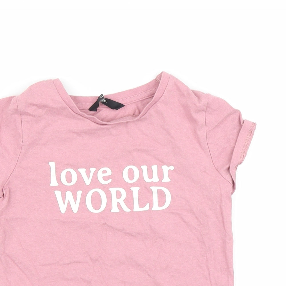 George Girls Pink   Basic T-Shirt Size 5-6 Years