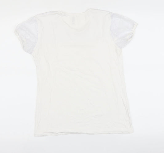 terrybond Womens White   Basic T-Shirt Size L