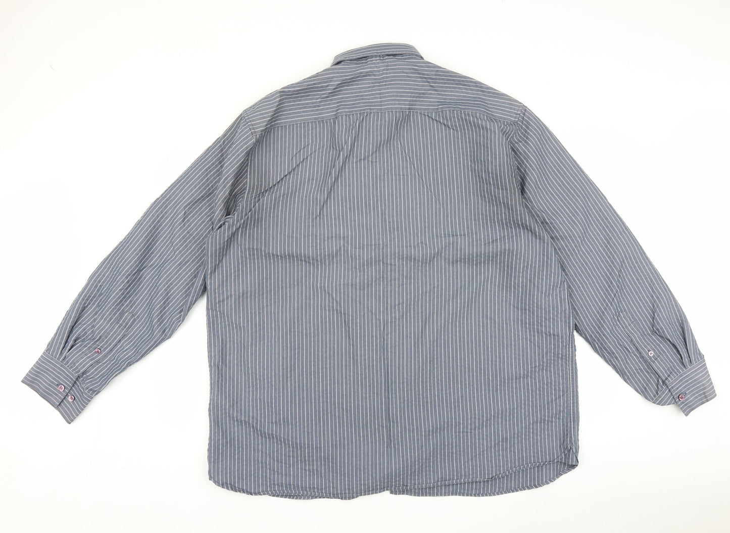 BHS Mens Blue Striped   Button-Up Size 2XL