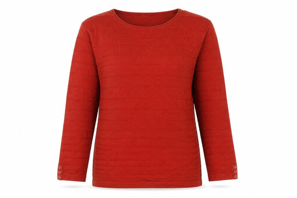 EWM Womens Red Houndstooth  Pullover Jumper Size M