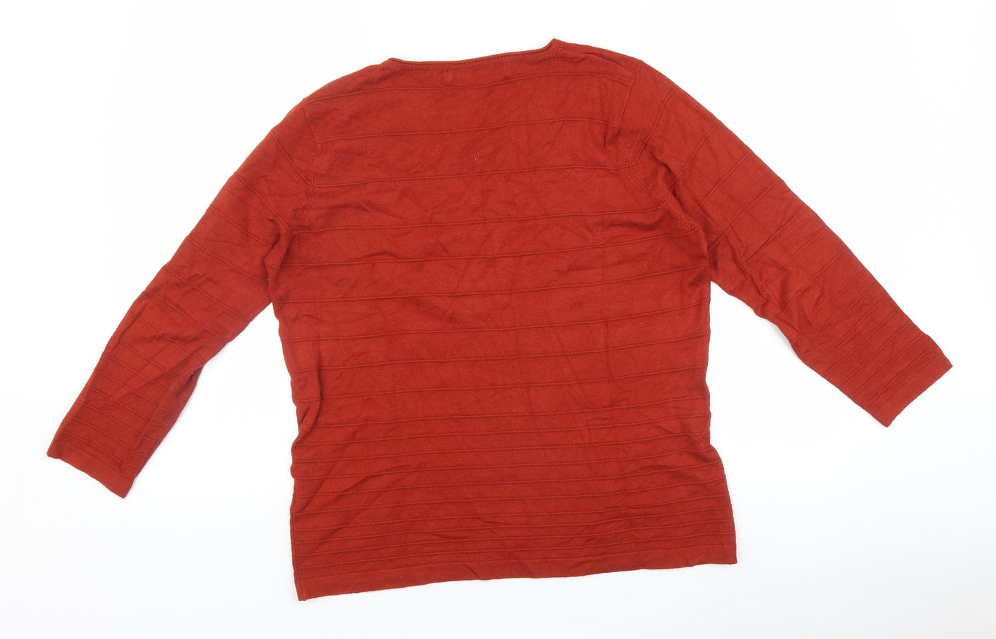 EWM Womens Red Houndstooth  Pullover Jumper Size M