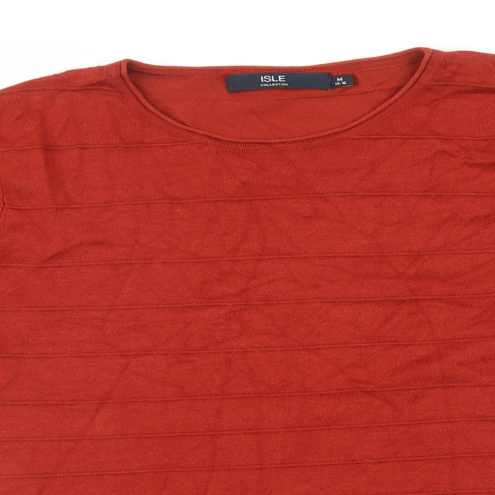 EWM Womens Red Houndstooth  Pullover Jumper Size M