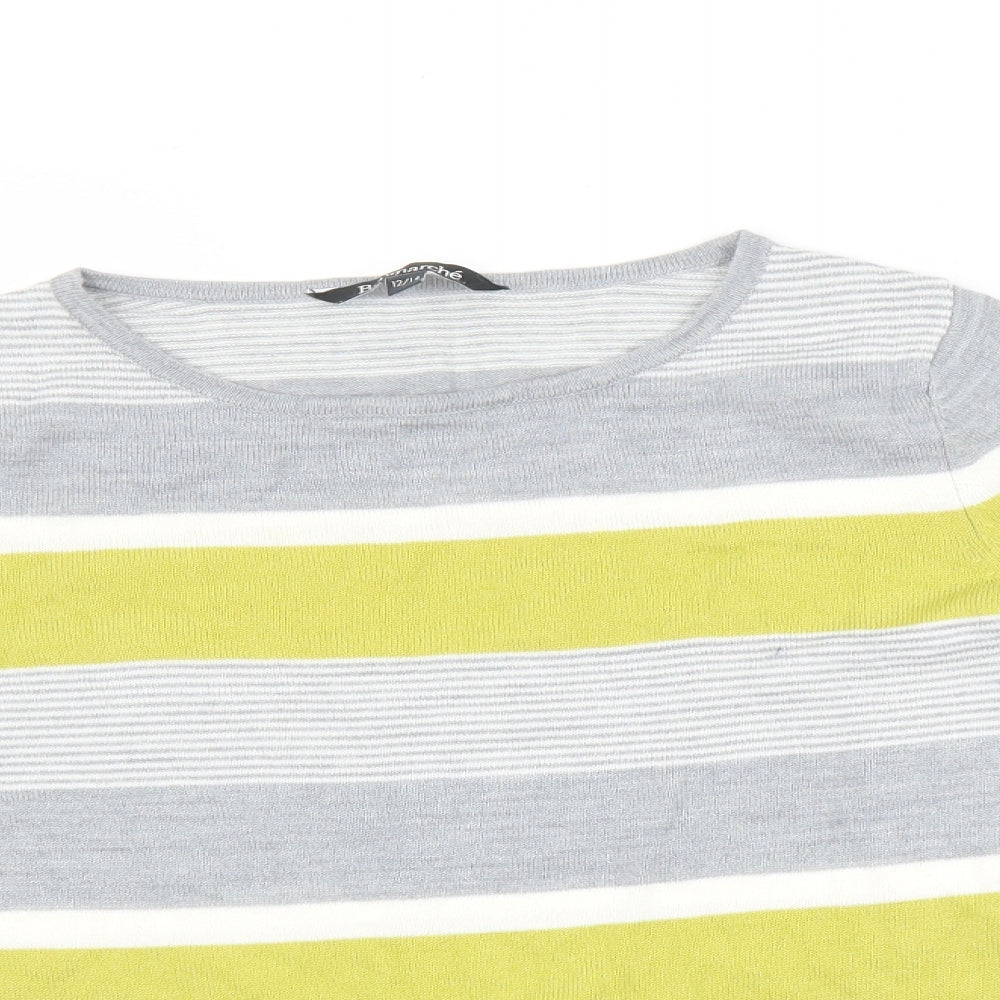 Bonmarché Womens Multicoloured Striped  Pullover Jumper Size 14
