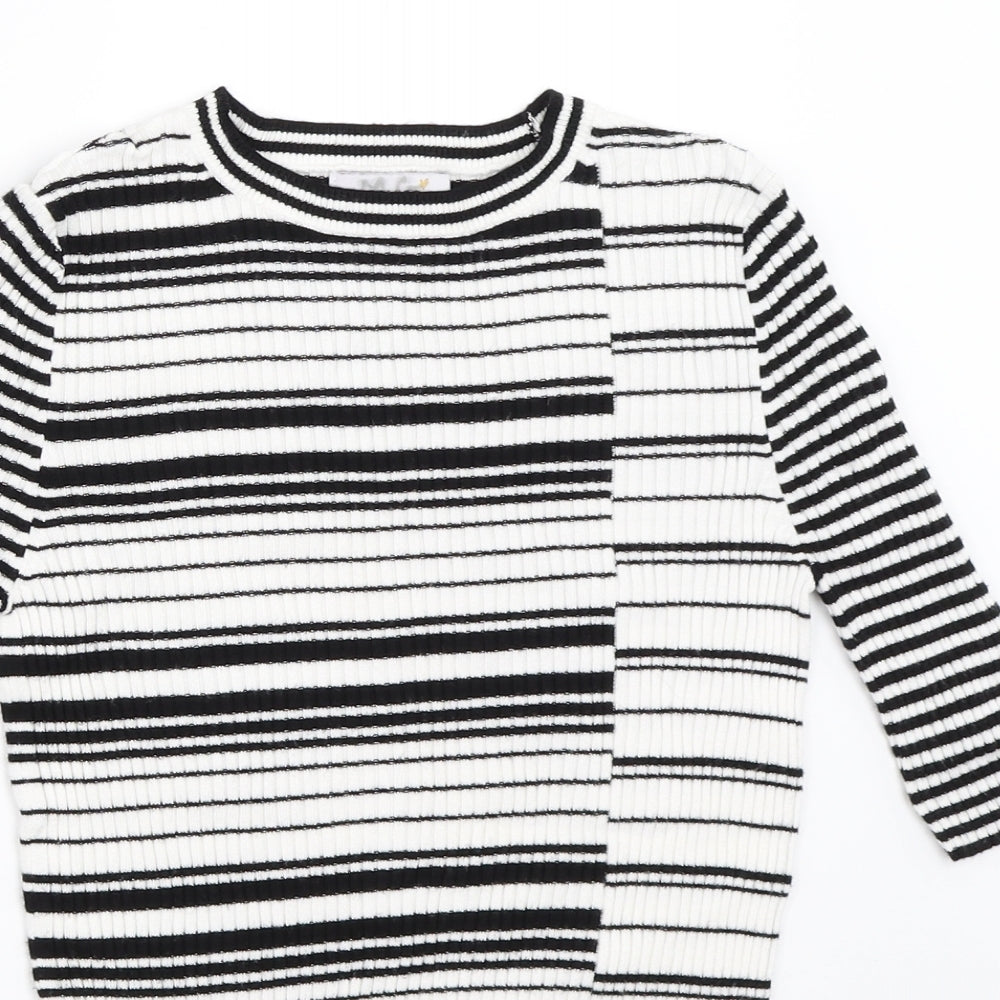 Per Una Womens White Striped  Pullover Jumper Size 8
