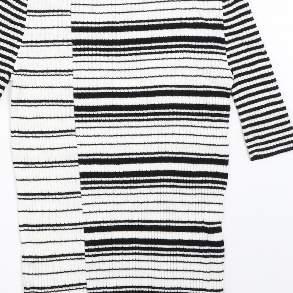 Per Una Womens White Striped  Pullover Jumper Size 8