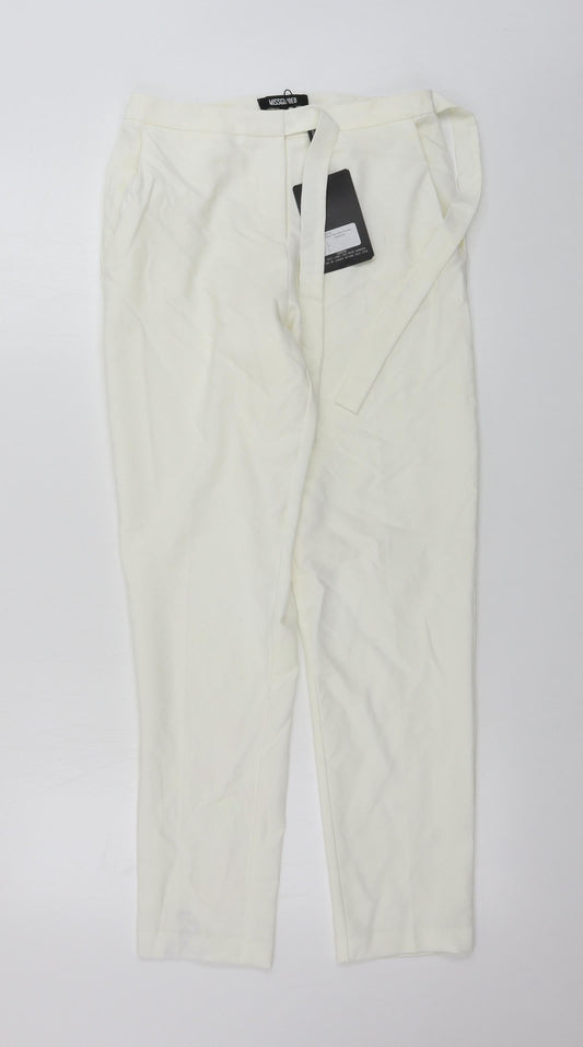 PRETTYLITTLETHING Womens Ivory   Trousers  Size 6 L25 in