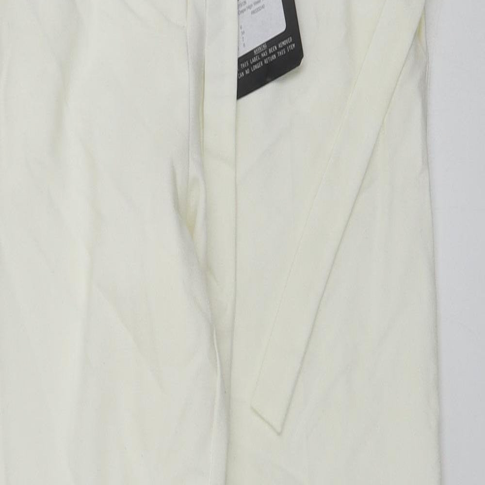 PRETTYLITTLETHING Womens Ivory   Trousers  Size 6 L25 in
