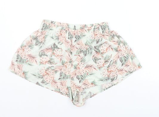 Divided Womens Beige Floral  Sweat Shorts Size 8