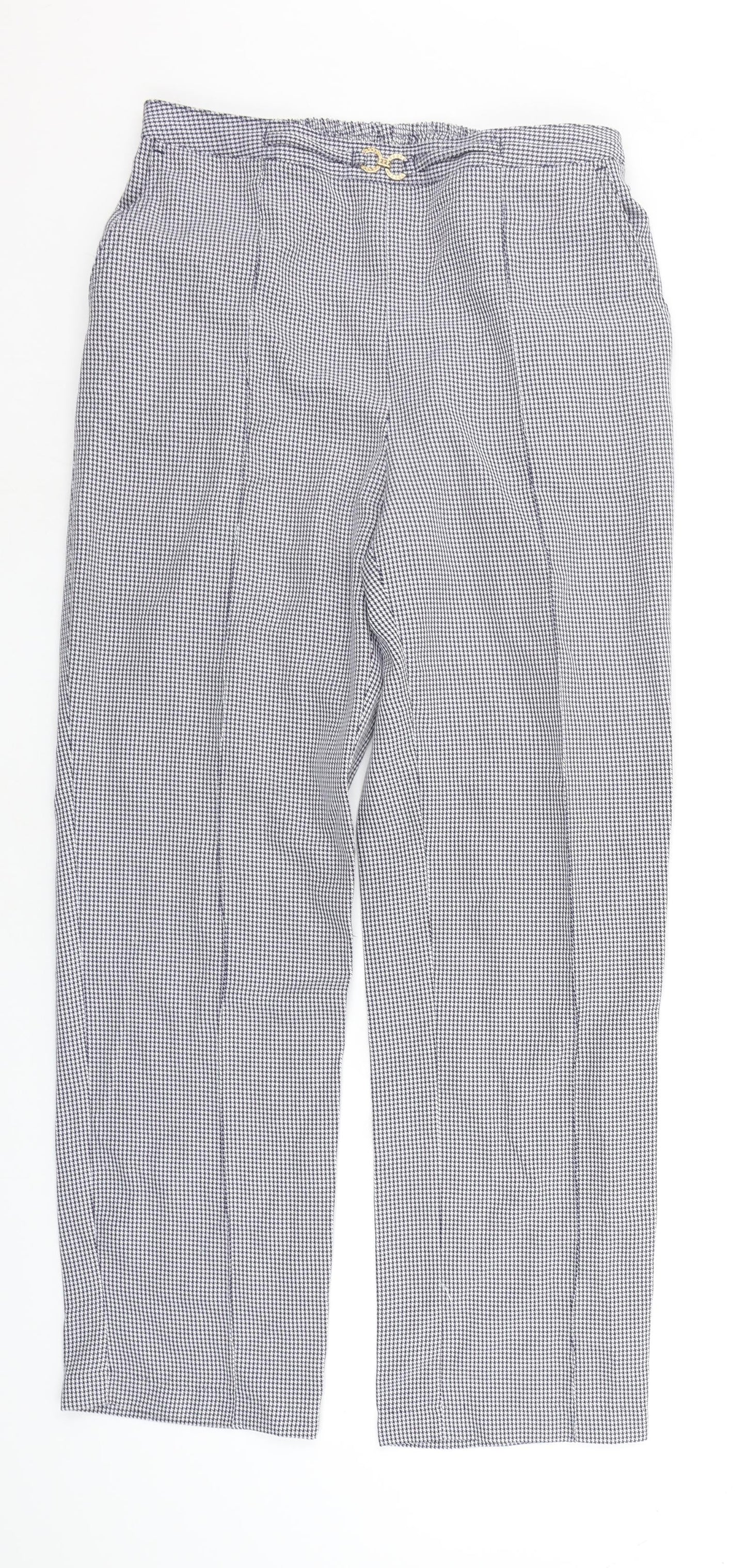 Damart Womens White Geometric  Trousers  Size 14 L28 in