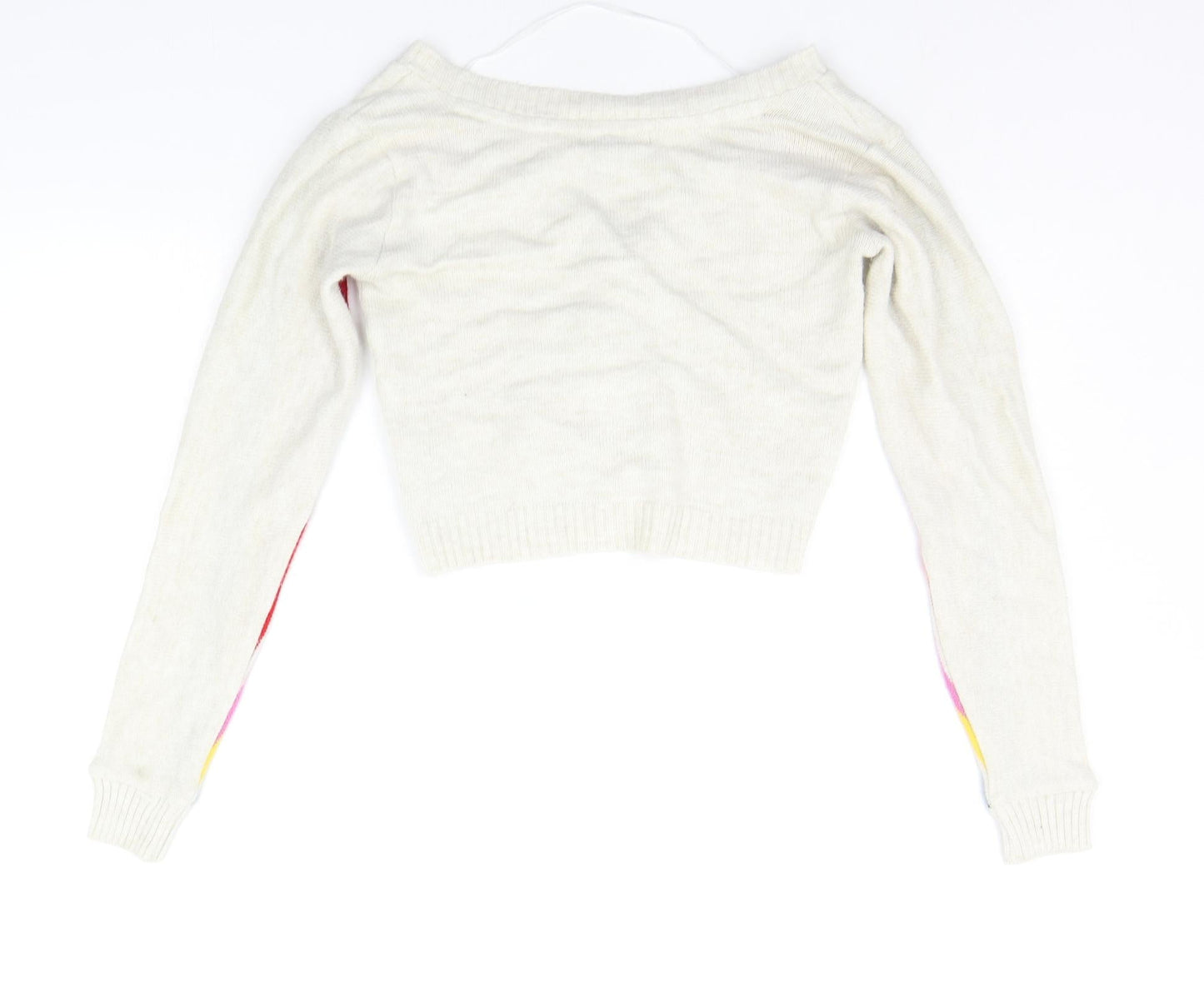 Primark Womens Beige Striped  Cardigan Jumper Size 2XS