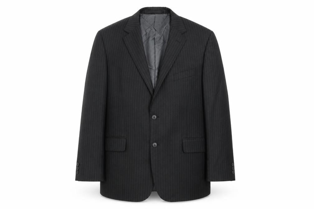 M&S Mens Grey Striped  Jacket Suit Jacket Size 44