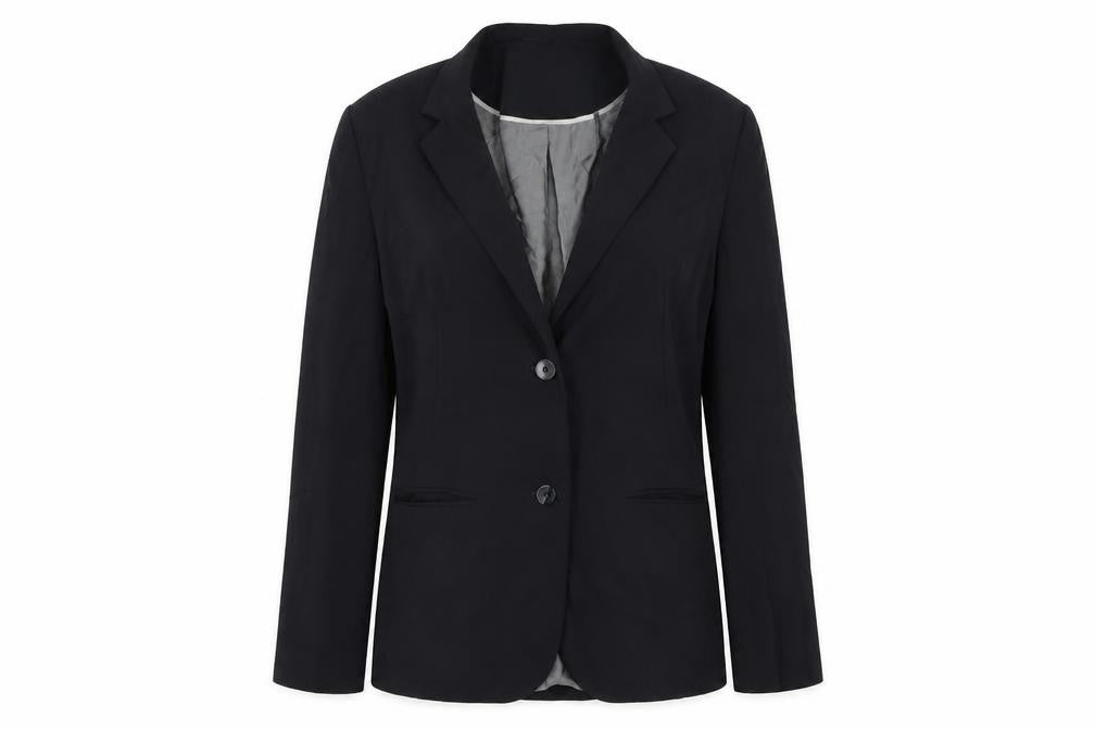NEXT Womens Black Striped  Jacket Suit Jacket Size 12