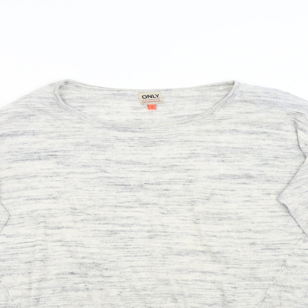 Only Womens Grey  Knit Pullover Jumper Size 8