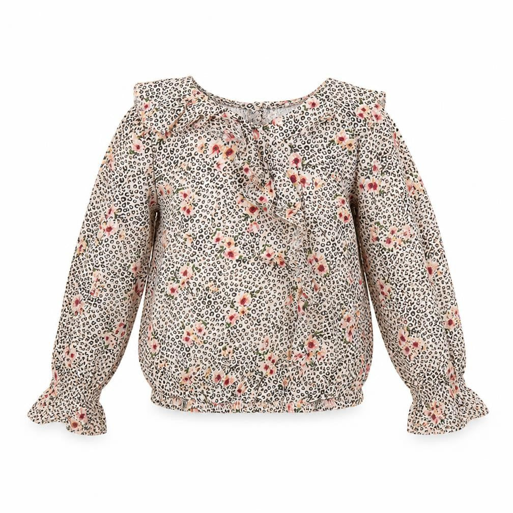 Primark Girls Pink Animal Print  Basic Blouse Size 7 Years