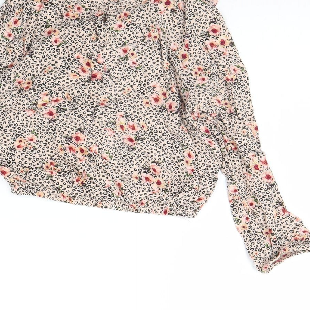 Primark Girls Pink Animal Print  Basic Blouse Size 7 Years