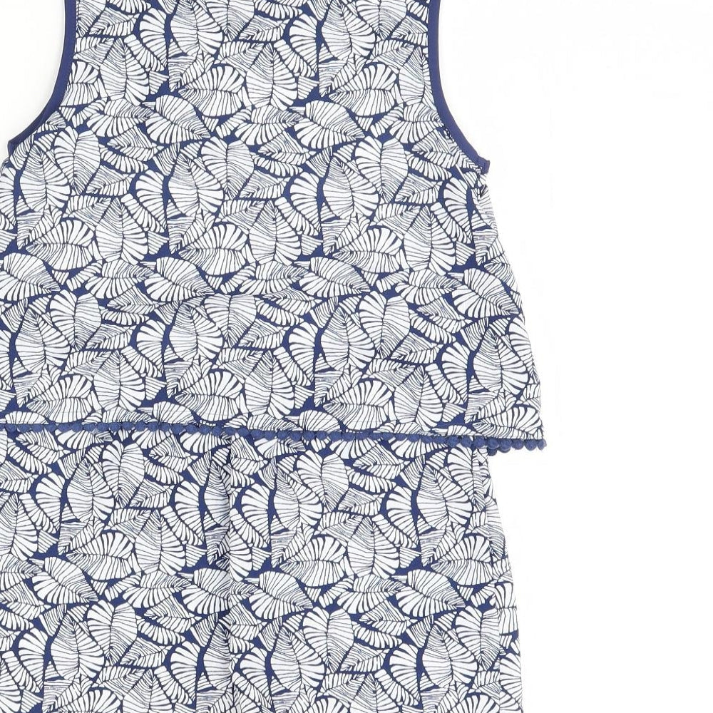 I Love Girls Wear Girls Blue Floral  Playsuit One-Piece Size 8 Years