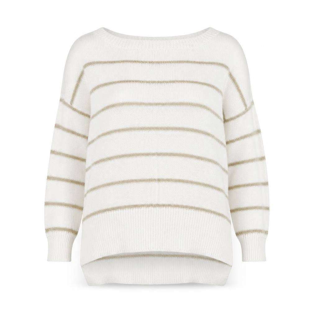 Alice & You Womens White Striped  Pullover Jumper Size 8