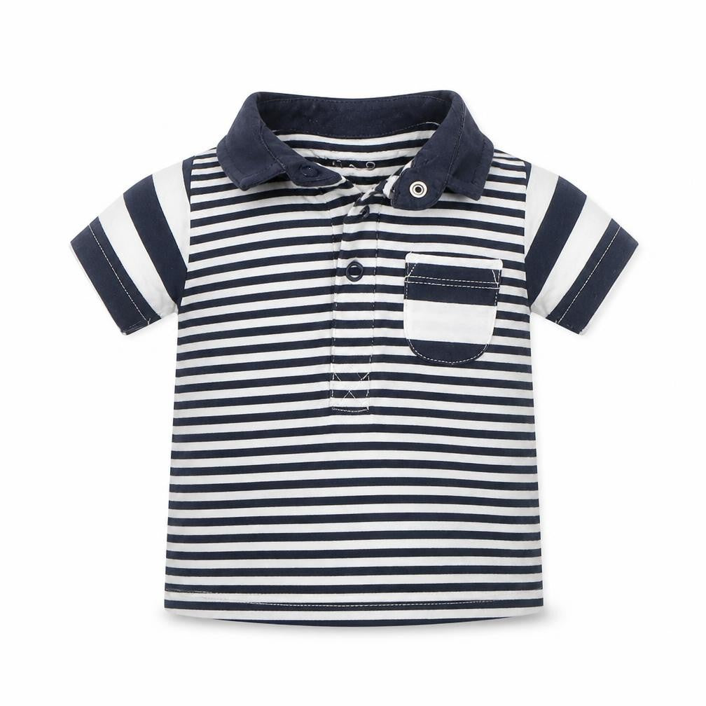 Nutmeg Baby Blue Striped  Basic Polo Size 3-6 Months