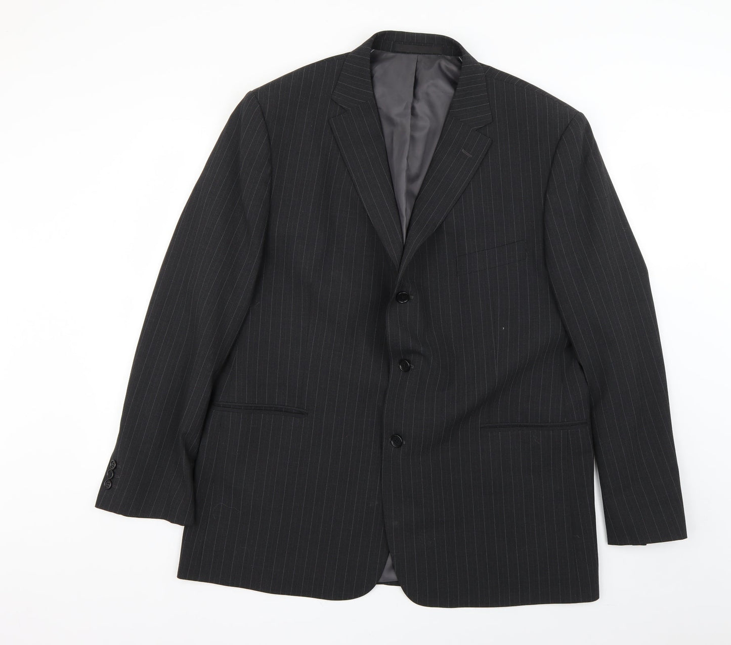 marks Mens Grey Striped  Jacket Suit Jacket Size M