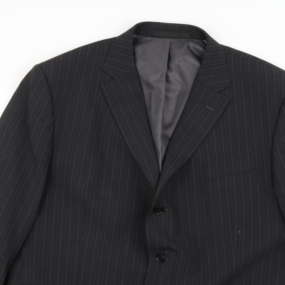 marks Mens Grey Striped  Jacket Suit Jacket Size M