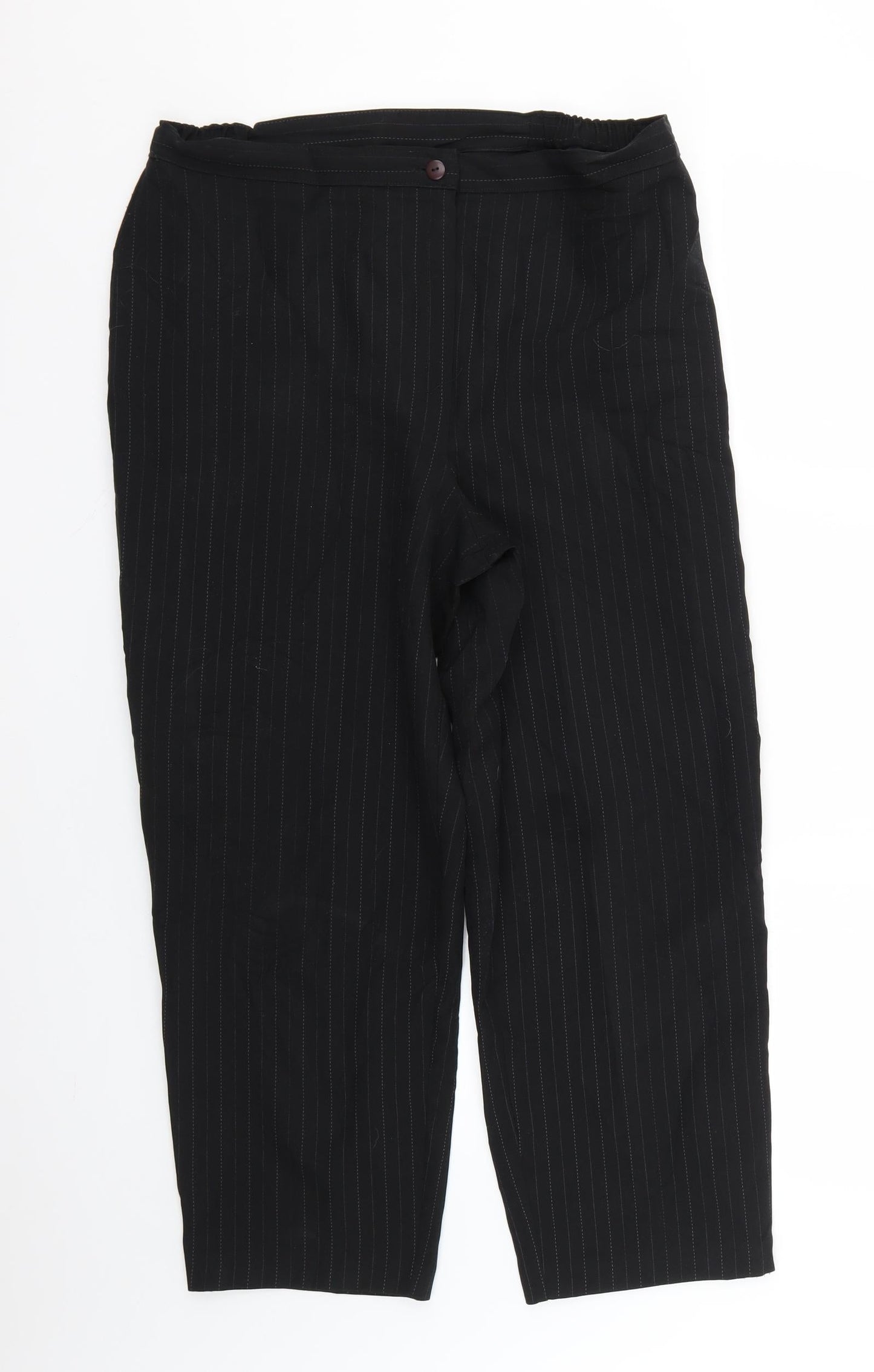 slimma Womens Black Striped  Trousers  Size 16 L24 in