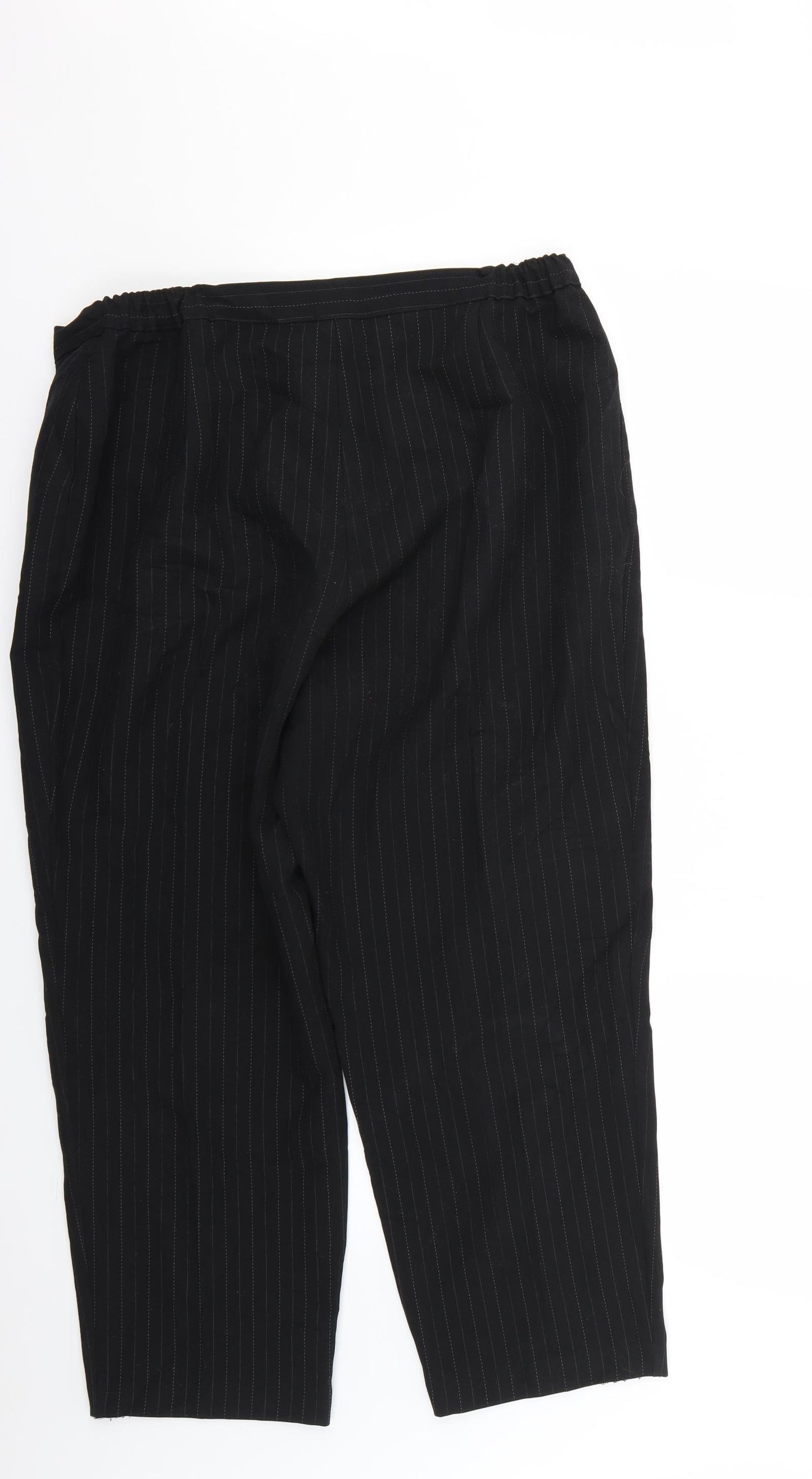 slimma Womens Black Striped  Trousers  Size 16 L24 in