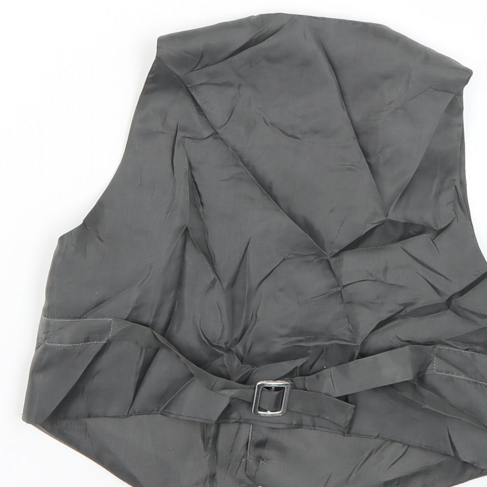 Preworn Boys Grey   Overcoat Waistcoat Size 5 Years