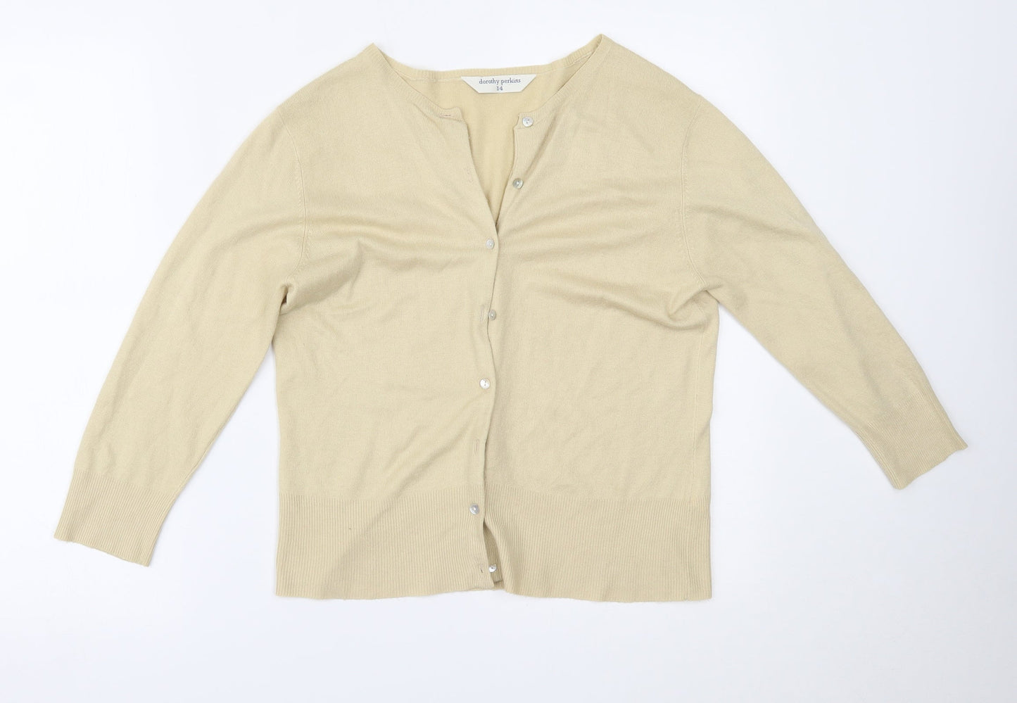 Dorothy Perkins Womens Beige   Cardigan Jumper Size 14