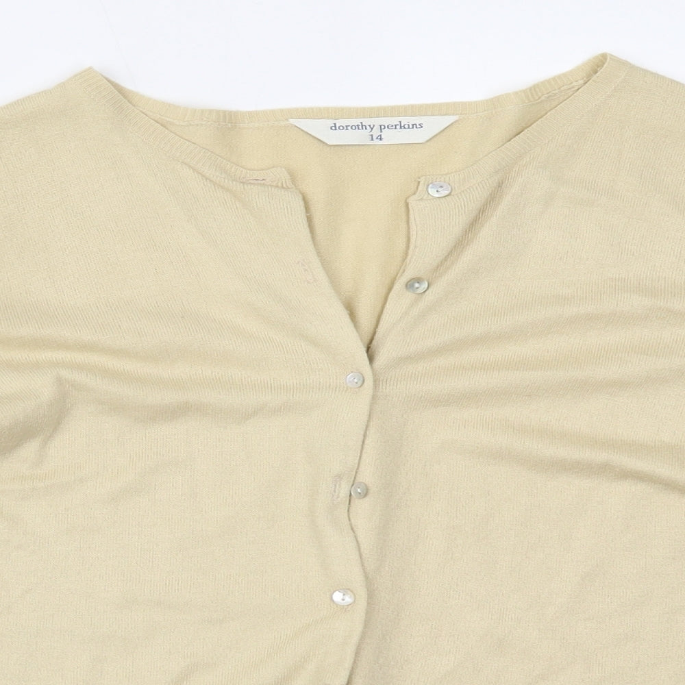 Dorothy Perkins Womens Beige   Cardigan Jumper Size 14