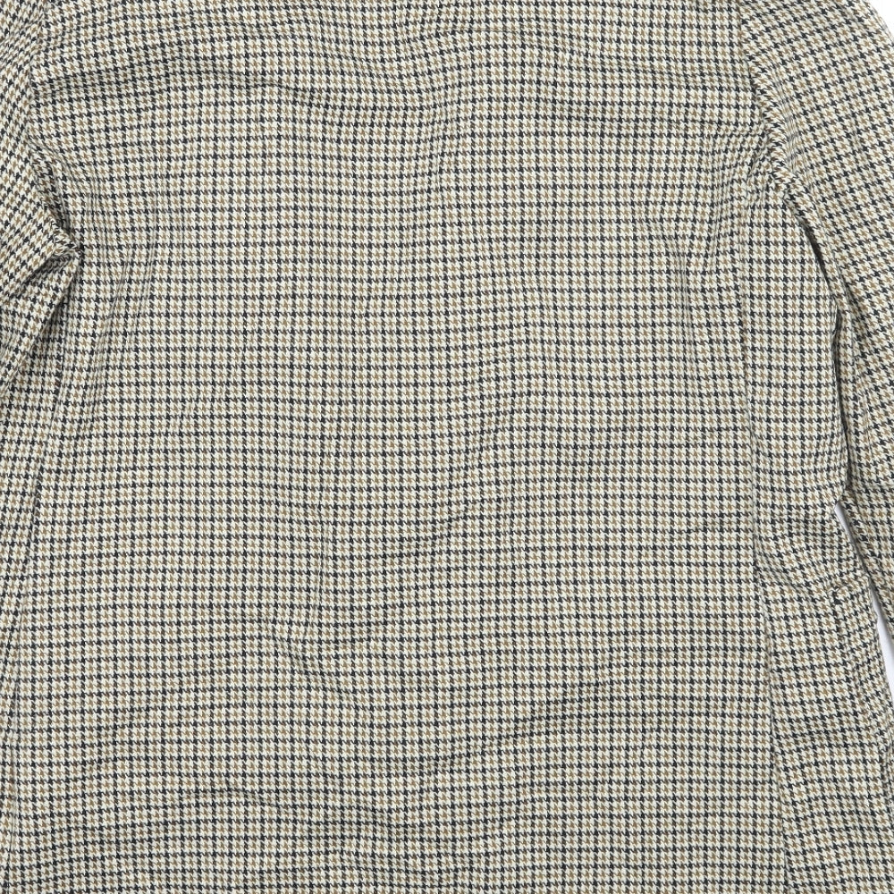 H&M Womens Beige Check  Jacket Suit Jacket Size 12