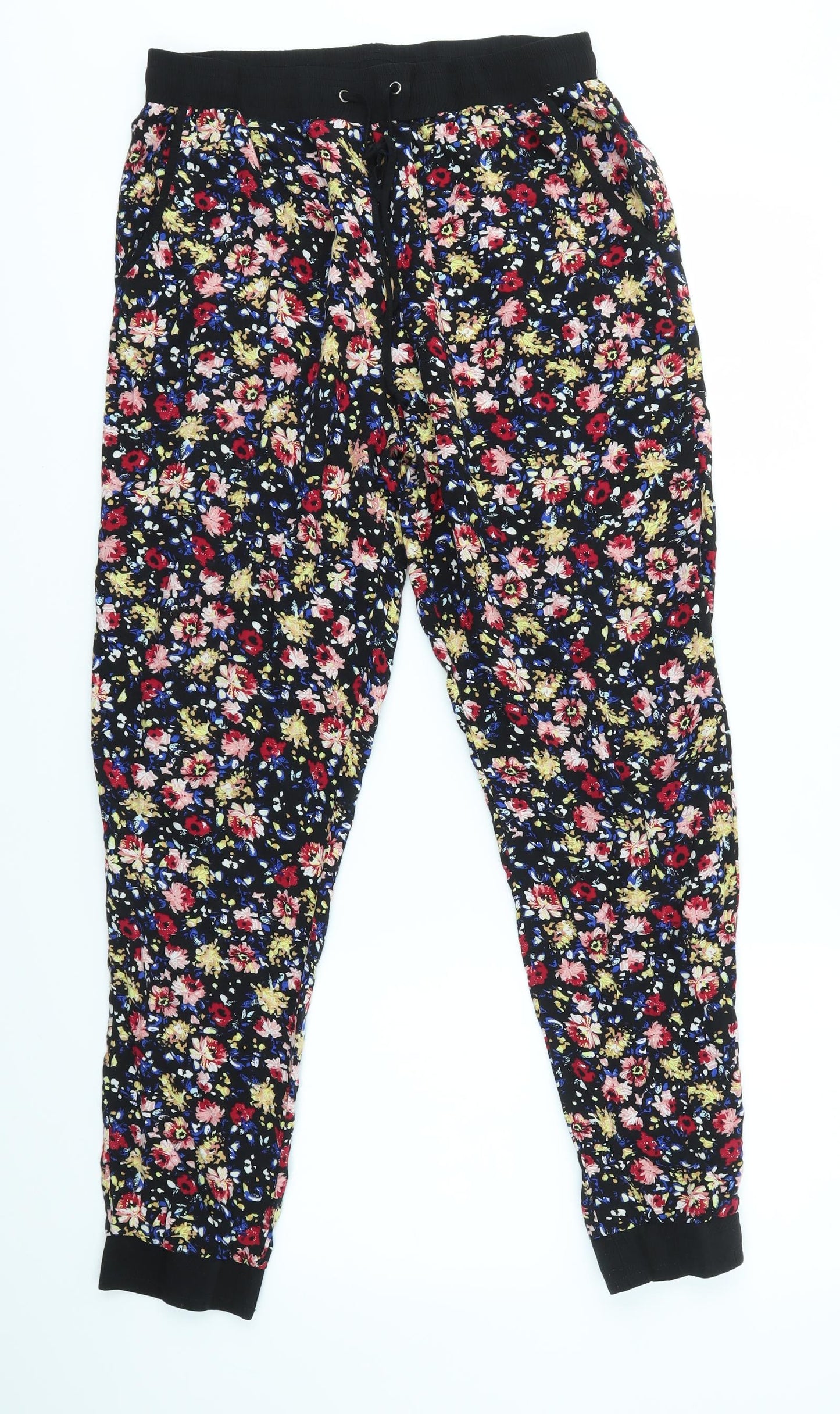Brave Soul Womens Multicoloured Floral  Trousers  Size S L27 in