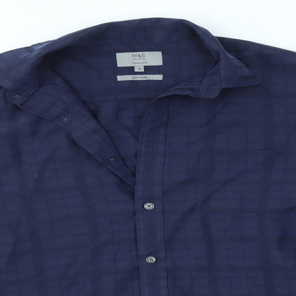 M&S Mens Blue    Button-Up Size S