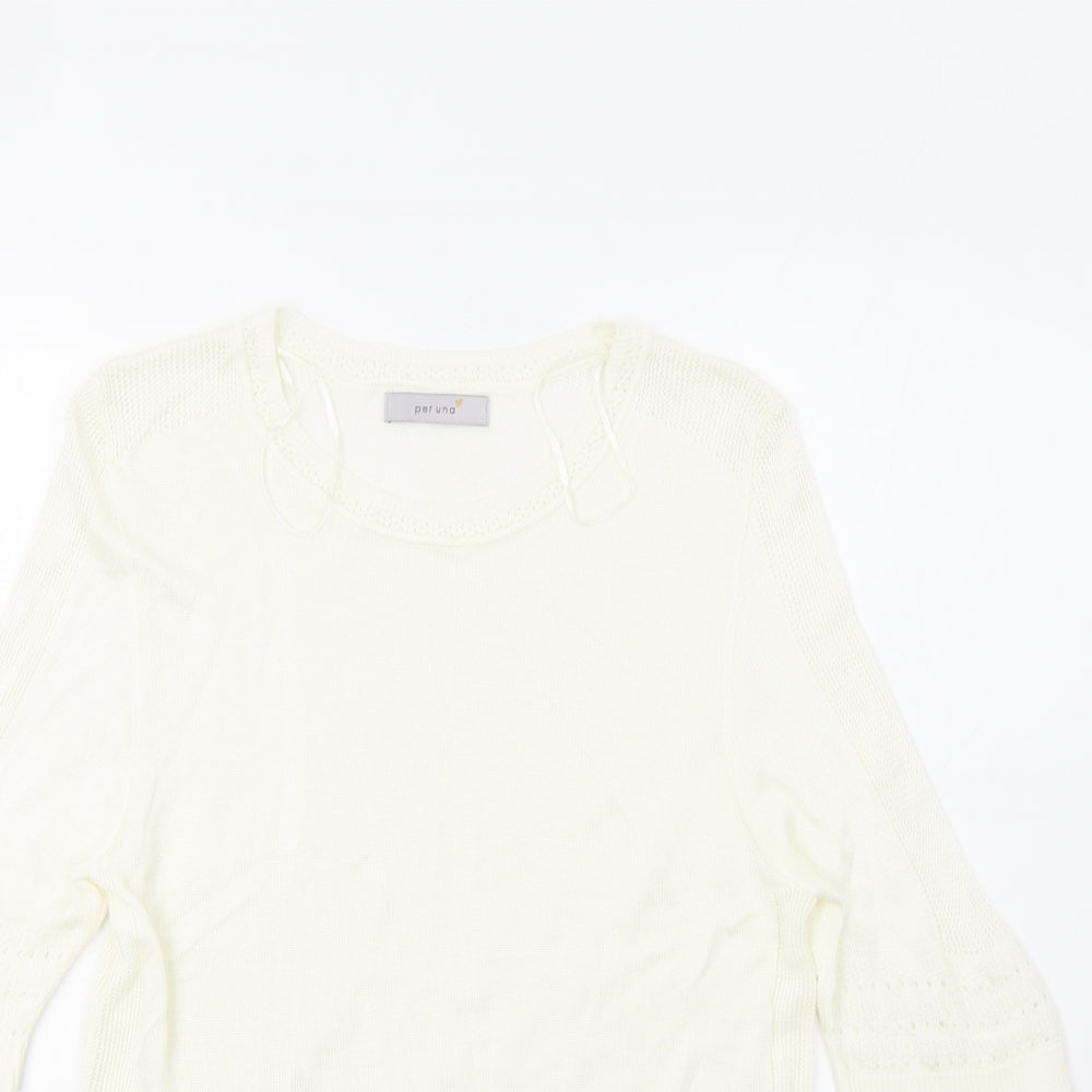 M&S Womens Ivory   Pullover Jumper Size 12