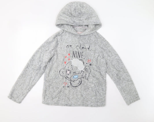 M&S Womens Grey   Pullover Hoodie Size 10  - Bear