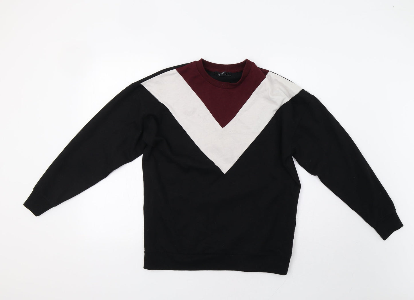 NewLook Womens Black Striped  Pullover Sweatshirt Size S