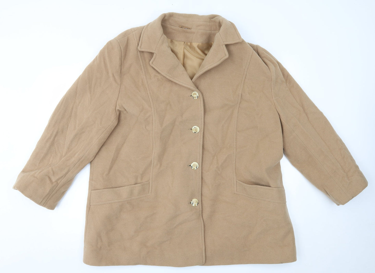 Preworn Womens Beige   Overcoat Coat One Size