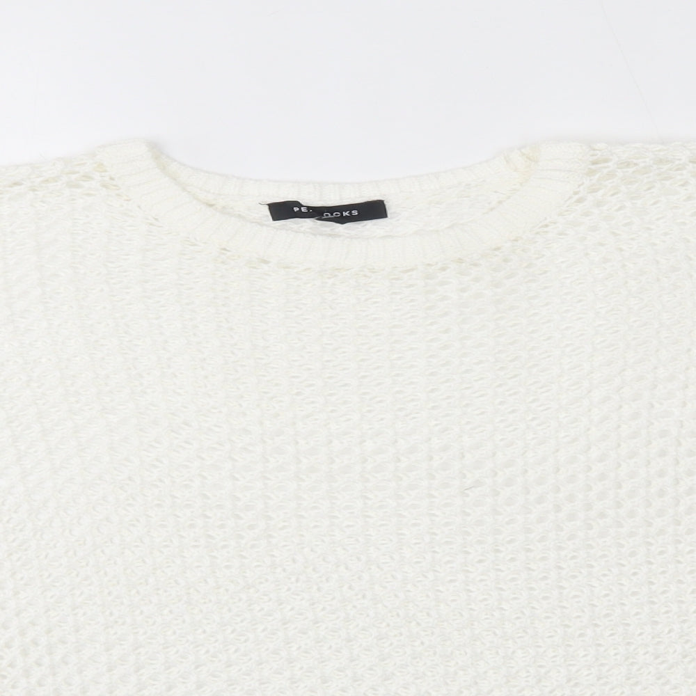 Peacocks Womens White   Pullover Jumper Size S